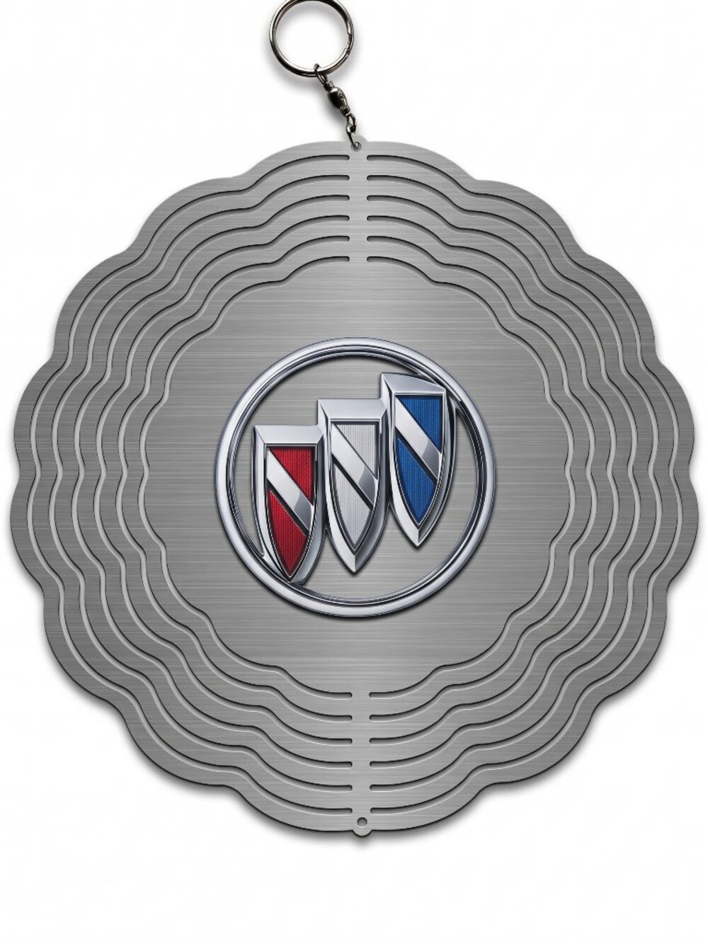 10" Buick Tri-Shield Kinetic Wind Spinner - Stainless Steel Yard Decor